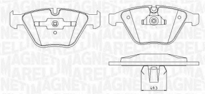 MAGNETI MARELLI 363916060151 -  Комплект тормозных колодок, дисковый тормоз